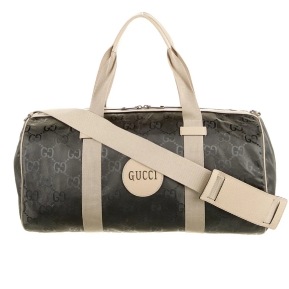 NWOT GUCCI Monogram Gray Cream Whitw Nylon Leather Off The Grid Duffle Bag Strap - Picture 3 of 8